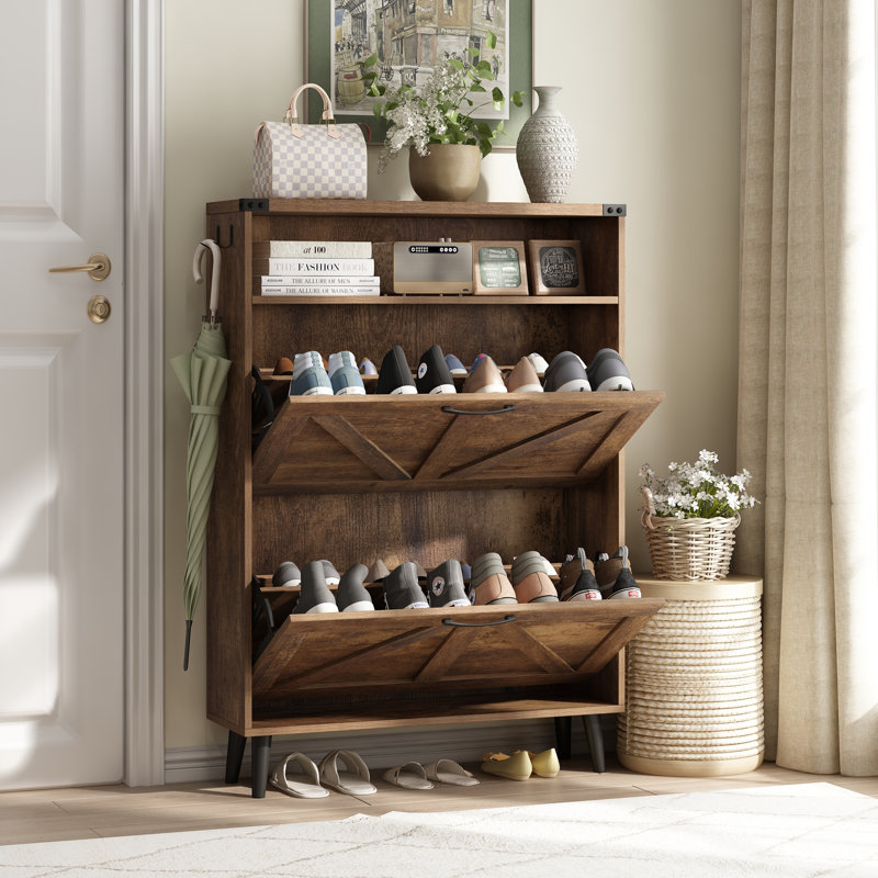 Shoe Storage Cabinet Brown